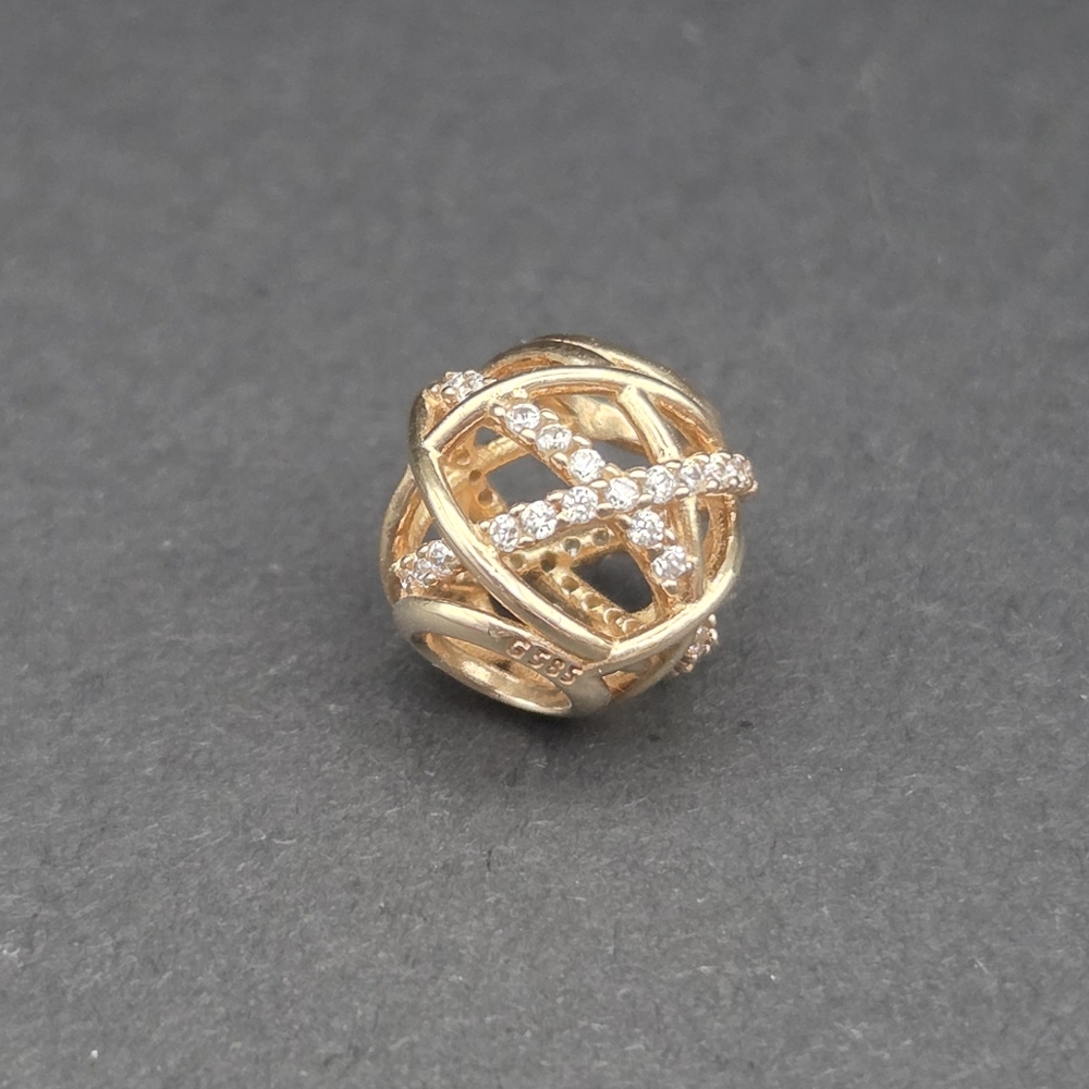 Pandora 14kt Gold And CZ Retired "Galaxy" Charm